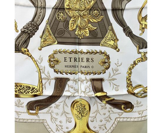 HERMES Foulard Vintage in Seta Col. Marrone Carre 90