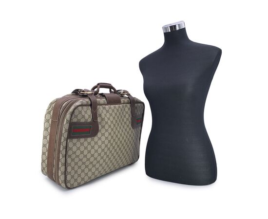 GUCCI Borsa da Viaggio Vintage in Tela Col. Beige Ophidia L