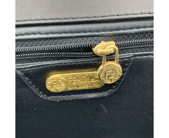 FENDI Borsa a Tracolla Vintage in Pelle Col. Nero FF M