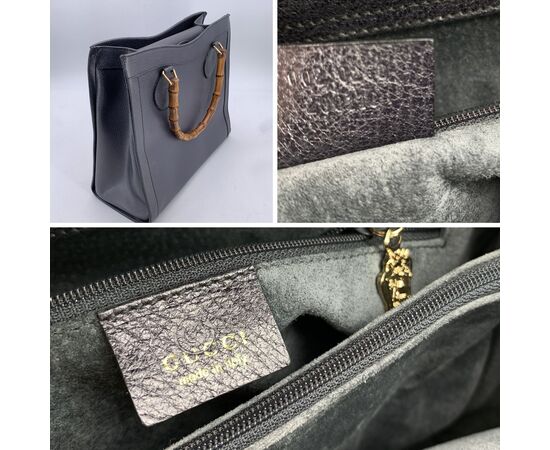 GUCCI Borsa Shopper Vintage in Pelle Col. Grigio Diana Bamboo M