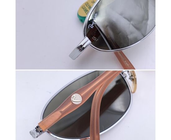 RAY-BAN Occhiali da Sole Vintage in Metallo Col. Argento Oval