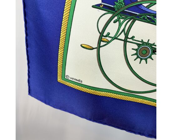 HERMES Foulard in Seta Col. Blu Carre 90