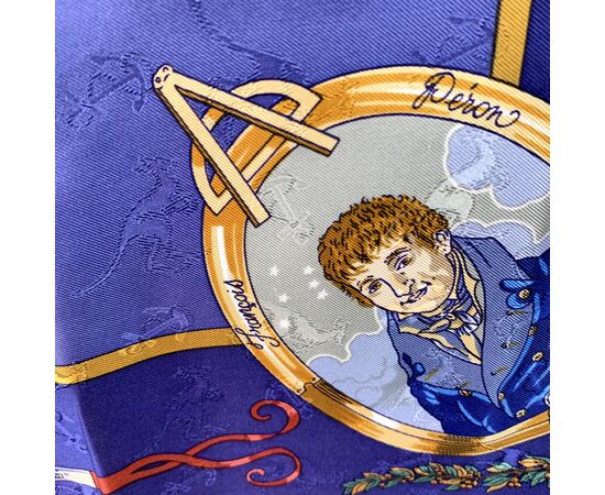 HERMES Foulard Vintage in Seta Col. Blu Carre 90
