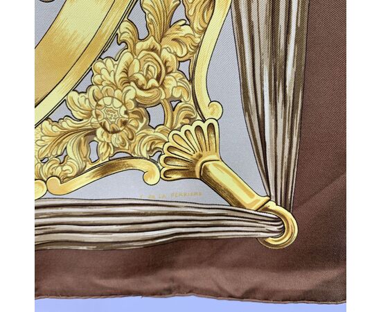 HERMES Foulard Vintage in Seta Col. Marrone Carre 90