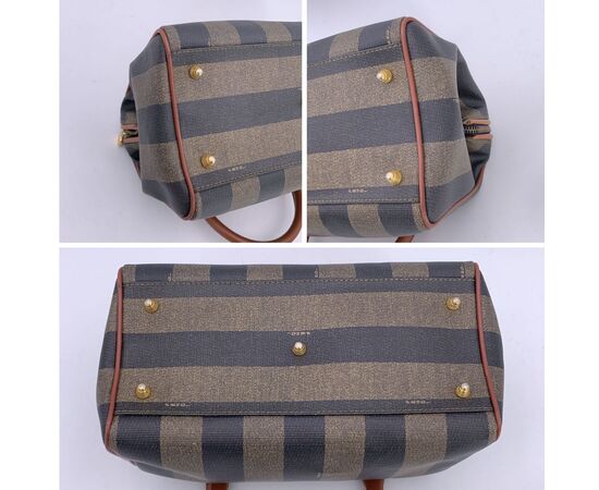 FENDI Borsa a Mano Vintage in Tela Col. Marrone Double F S