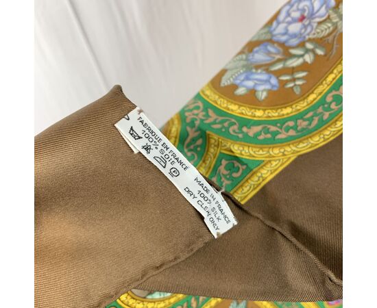 HERMES Foulard Vintage in Seta Col. Marrone Carre 90