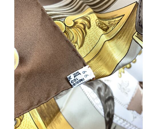 HERMES Foulard Vintage in Seta Col. Marrone Carre 90