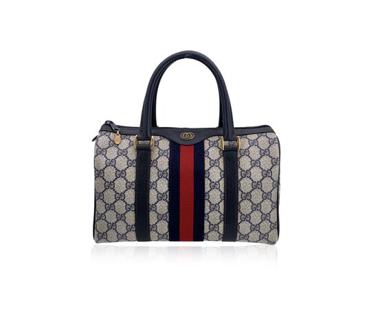 GUCCI Borsa a Mano Vintage in Tela Col. Blu Ophidia M