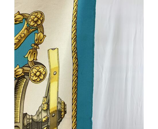 HERMES Foulard Vintage in Seta Col. Turchese Carre 90