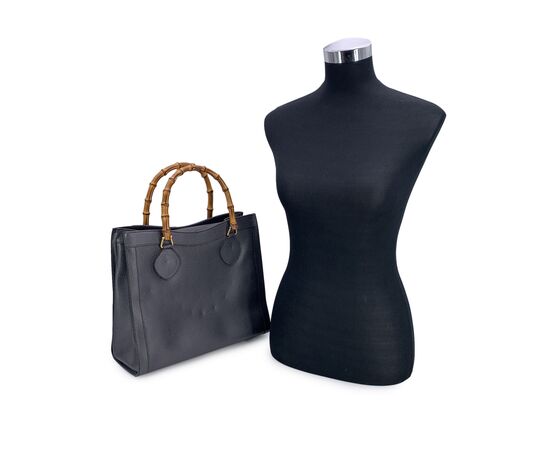 GUCCI Borsa Shopper Vintage in Pelle Col. Grigio Diana Bamboo M