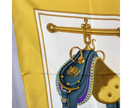 HERMES Foulard Vintage in Seta Col. Giallo Carre 90