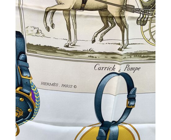 HERMES Foulard Vintage in Seta Col. Giallo Carre 90