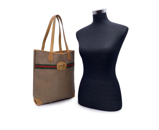 GUCCI Borsa Shopper Vintage in Tela Col. Beige Ophidia M