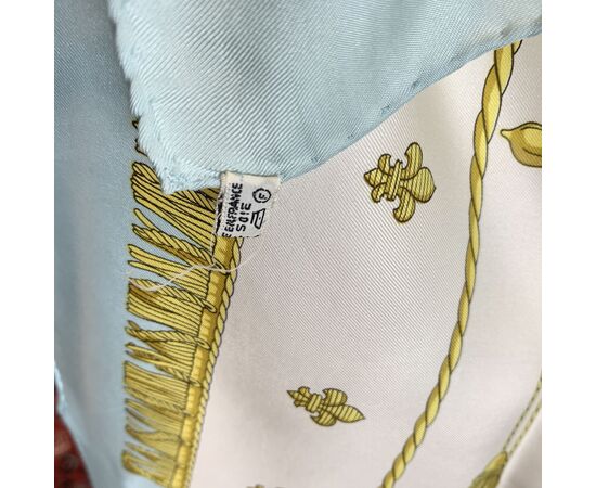 HERMES Foulard Vintage in Seta Col. Blu Carre 90