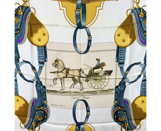 HERMES Foulard Vintage in Seta Col. Giallo Carre 90