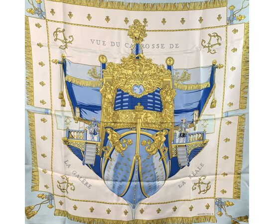 HERMES Foulard Vintage in Seta Col. Blu Carre 90