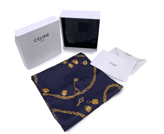 CELINE Foulard in Seta Col. Blu