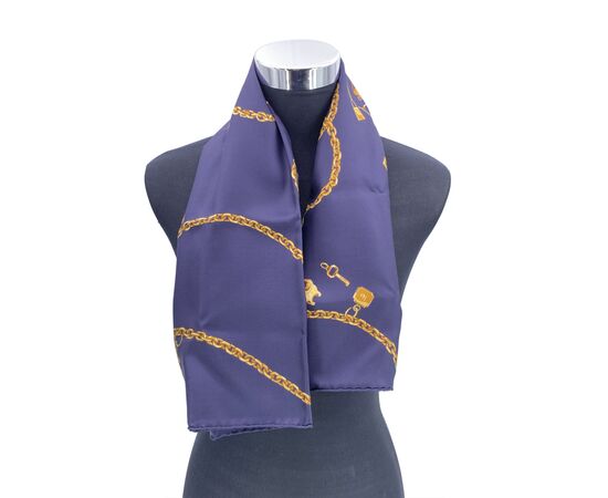 CELINE Foulard in Seta Col. Blu