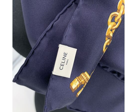 CELINE Foulard in Seta Col. Blu