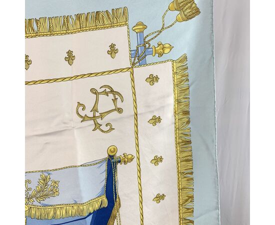 HERMES Foulard Vintage in Seta Col. Blu Carre 90
