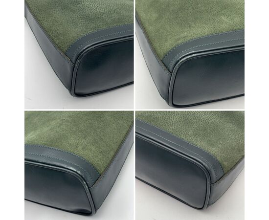 GUCCI Borsa a Tracolla Vintage in Camoscio Col. Verde Interlocking M