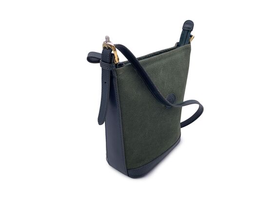 GUCCI Borsa a Tracolla Vintage in Camoscio Col. Verde Interlocking M