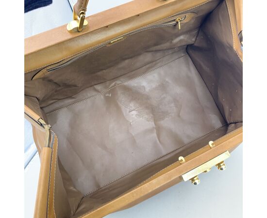 FENDI Borsa da Viaggio Vintage in Pelle Col. Beige L