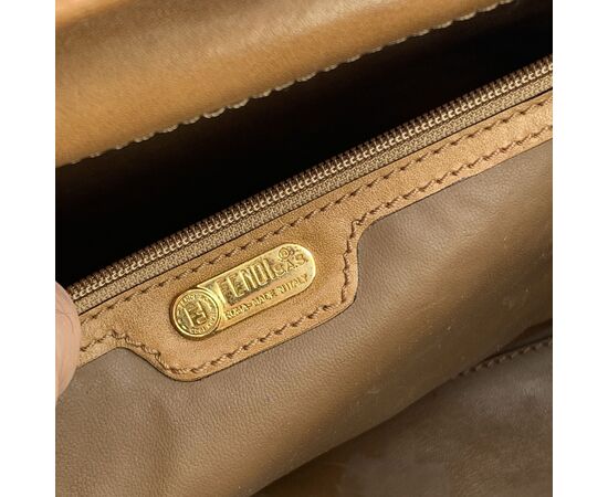 FENDI Borsa da Viaggio Vintage in Pelle Col. Beige L