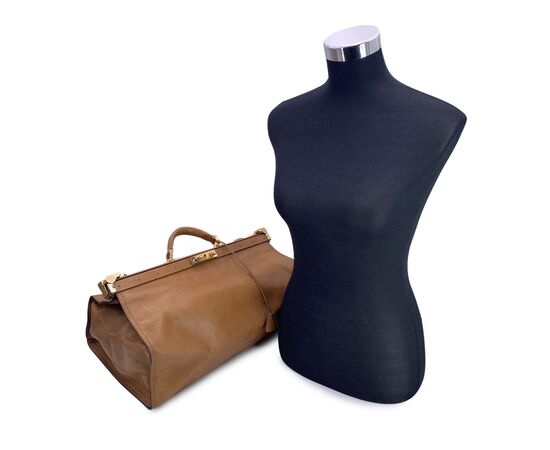 FENDI Borsa da Viaggio Vintage in Pelle Col. Beige L