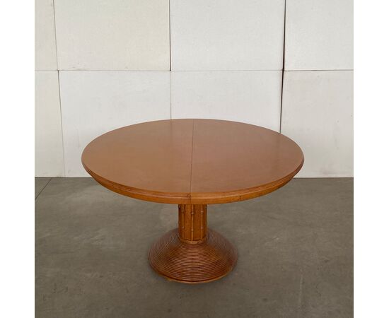 Tavolo rotondo allungabile, produzione Giorgetti anni '70/80