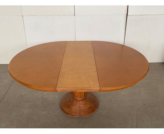 Tavolo rotondo allungabile, produzione Giorgetti anni '70/80
