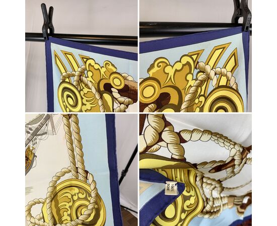 HERMES Foulard Vintage in Seta Col. Multicolore Tribord
