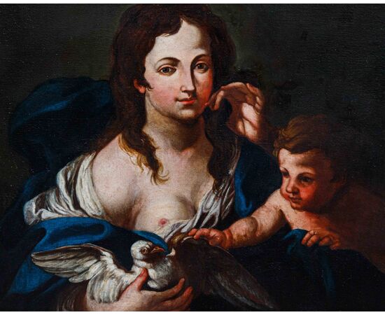 XVII Secolo, Scuola emiliana, Venere, Amore e colomba