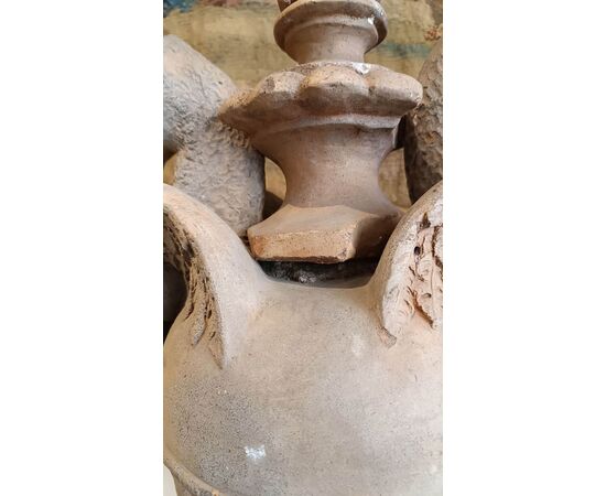 COPPIA DI VASI IN TERRACOTTA NEOCLASSICI FINE DEL XVIII SECOLO
