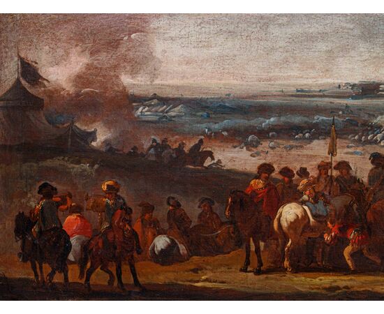 Marzio Masturzio (attivo a Napoli e Roma attorno alla metà del XVII Secolo),  Scena di battaglia