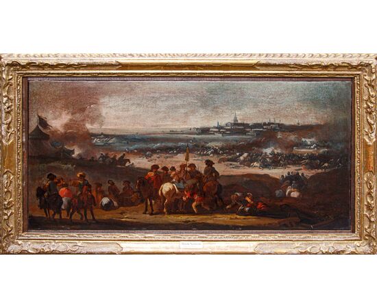 Marzio Masturzio (attivo a Napoli e Roma attorno alla metà del XVII Secolo),  Scena di battaglia