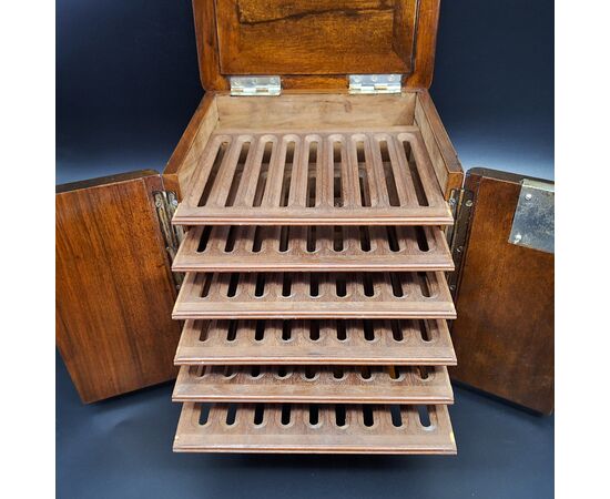 Scatola per sigari antica, Humidor, epoca fine 800 