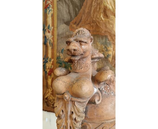 COPPIA DI VASI IN TERRACOTTA NEOCLASSICI FINE DEL XVIII SECOLO