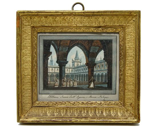 Alessandro Sanquirico (Milano, 1777- 1849), Quattro scene teatrali e una veduta di Milano
