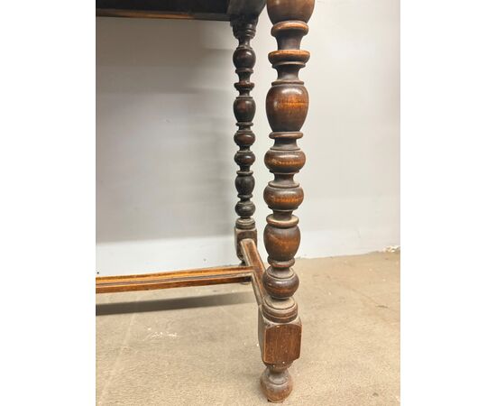 Antico tavolinetto scrittoio '800, in noce massello, 75x80x50 cm