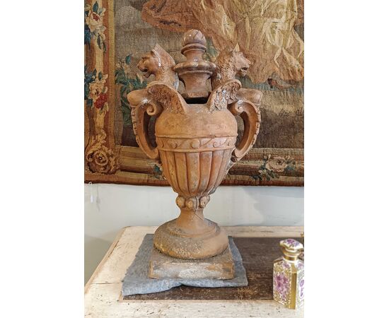 COPPIA DI VASI IN TERRACOTTA NEOCLASSICI FINE DEL XVIII SECOLO