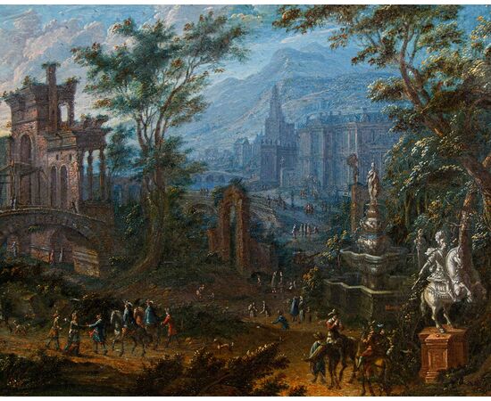 Jan Joseph Horemans il Vecchio (Anversa, 16 agosto 1682 – Anversa, 1759), Capriccio con figure
