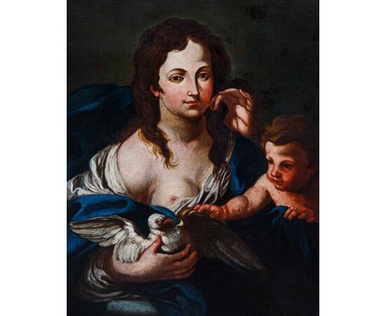 XVII Secolo, Scuola emiliana, Venere, Amore e colomba