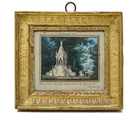 Alessandro Sanquirico (Milano, 1777- 1849), Quattro scene teatrali e una veduta di Milano