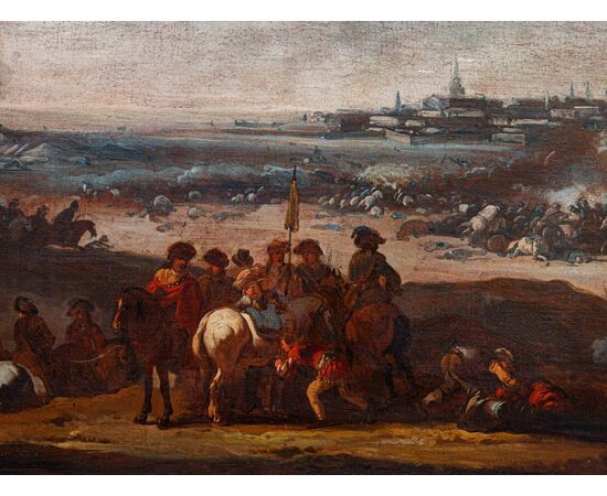 Marzio Masturzio (attivo a Napoli e Roma attorno alla metà del XVII Secolo),  Scena di battaglia