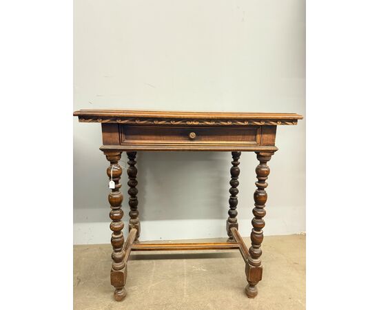 Antico tavolinetto scrittoio '800, in noce massello, 75x80x50 cm