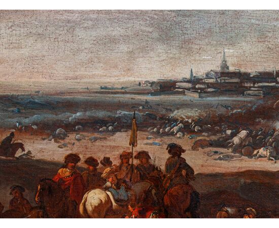 Marzio Masturzio (attivo a Napoli e Roma attorno alla metà del XVII Secolo),  Scena di battaglia