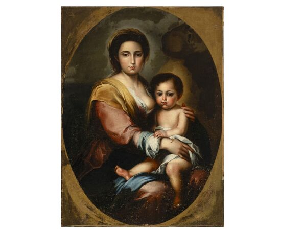 Anonimo degli inizi del XIX secolo,  "Madonna del latte"(copia da Bartolomé Esteban Murillo)