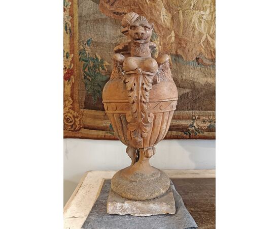 COPPIA DI VASI IN TERRACOTTA NEOCLASSICI FINE DEL XVIII SECOLO