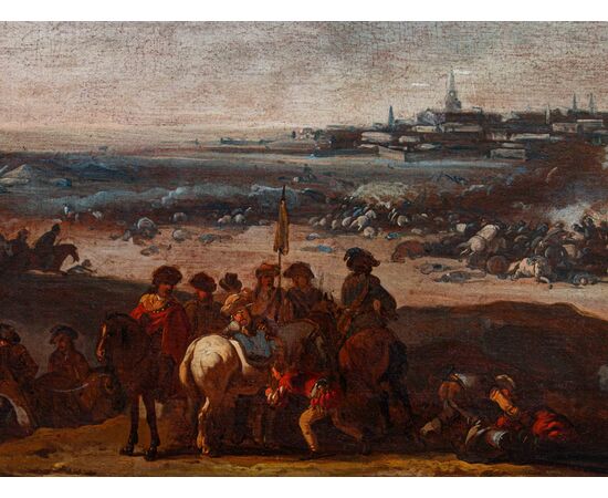 Marzio Masturzio (attivo a Napoli e Roma attorno alla metà del XVII Secolo),  Scena di battaglia